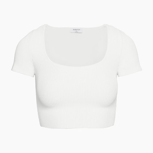 Aritzia Sculpt Knit Squareneck Top – White (XS) - Picture 1 of 11